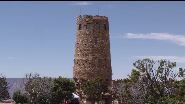 Arizona, Grand Canyon, The back side of the Watchtower at Desert View on the South Rim