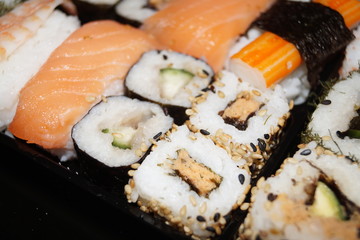 Japanese sushi and rolls