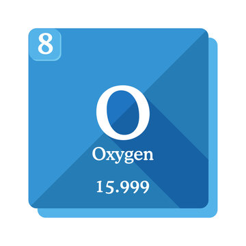 Oxygen chemical element. Periodic table of the elements.
