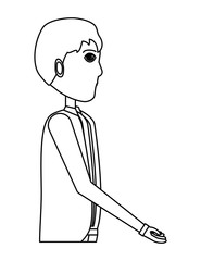 Cartoon businessman over white background, vector illustration