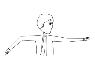 Cartoon businessman over white background, vector illustration