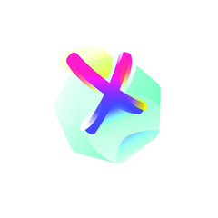 Obraz premium Letter X, logo, sign. Vector illustration. Brand and logo for the company. Icon for website and print. Gradient icon isolated on white background.