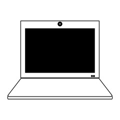 laptop computer icon over white background, vector illustration
