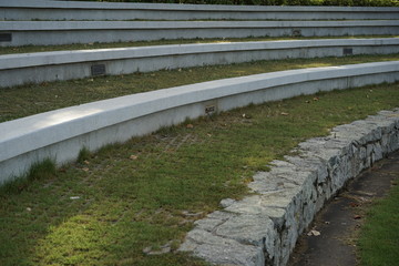 Backgrounds Textures Stone seat in the park