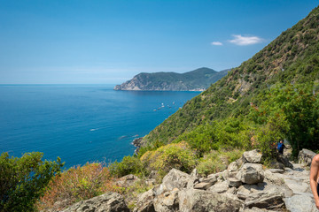 Horizontal View of the Path between Corniglia and Vernazza at Summer.