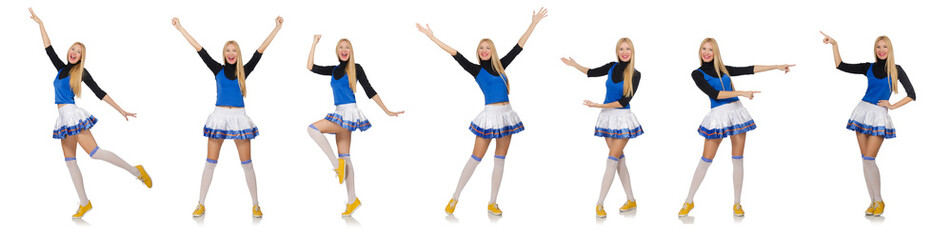 Cheerleader isolated on the white background