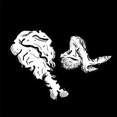 fast food drawing object black white 