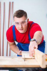 Contractor working in the workshop