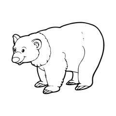 Polar Bear cartoon illustration isolated on white background for children color book
