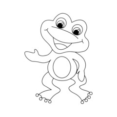 Frog cartoon illustration isolated on white background for children color book