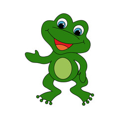 Frog cartoon illustration isolated on white background for children color book
