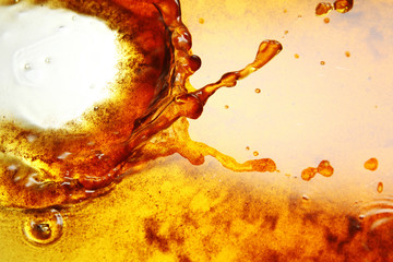 Coffee droplet as background / Coffee drinks are made by brewing hot water with ground coffee beans