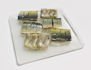 Fototapeta na wymiar 鯖と鰯の押し寿司