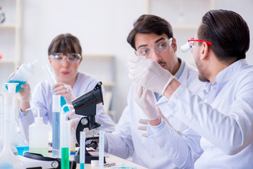 Team of chemists working in the lab