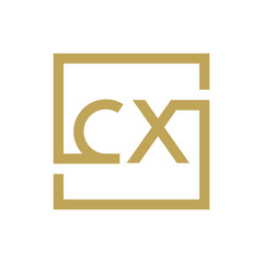 two letter logo line square CA TO CZ