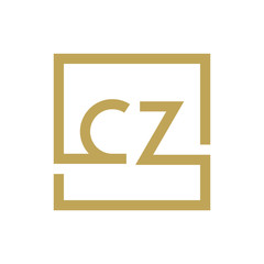 Fototapeta premium two letter logo line square CA TO CZ