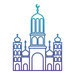 arabic castle tower with moon vector illustration design