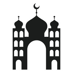 arabic castle tower with moon vector illustration design