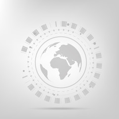 Global network connection with business concept and world map, vector illustrator