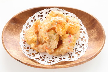 Chinese food, deep fried prawn and mayonnaise for dim sum image