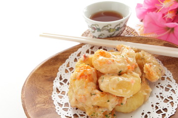 Chinese food, deep fried prawn and mayonnaise for dim sum image