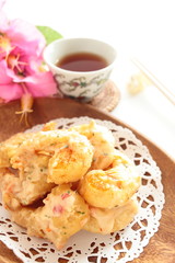 Chinese food, deep fried prawn and mayonnaise for dim sum image