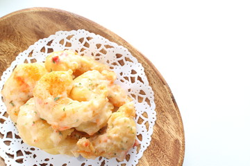 Chinese food, deep fried prawn and mayonnaise for dim sum image