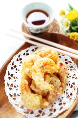 Chinese food, deep fried prawn and mayonnaise for dim sum image