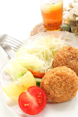 Mince meat ball croquette for Japanese style food