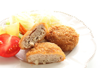Mince meat ball croquette for Japanese style food