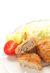 Mince meat ball croquette for Japanese style food
