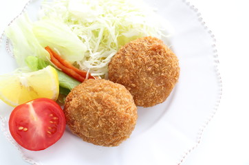 Mince meat ball croquette for Japanese style food