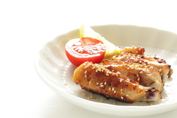 Chinese food, sesame seed grilled honey chicken
