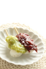 Two different Japanese Dango rice cake ball