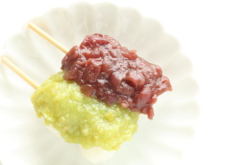 Two different Japanese Dango rice cake ball
