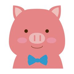 cute pig character icon vector illustration design