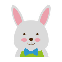 cute rabbit character icon vector illustration design
