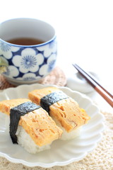 Japanese food, fried egg Tamagoyaki Sushi