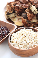 Chinese herbal medicine, coix seed for healthy food image