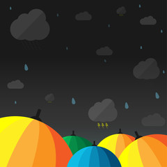 Fototapeta na wymiar Umbrella when the rain thunder