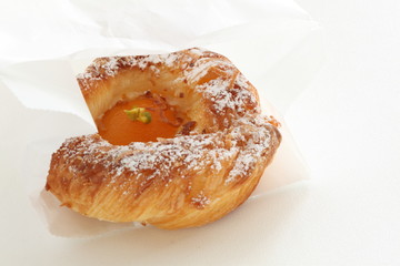 Homemade apricot pastry bun