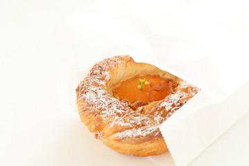 Homemade apricot pastry bun