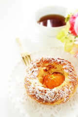 Homemade apricot pastry bun