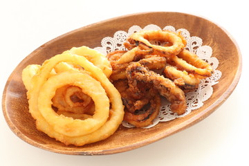 Homemade deep fried squid ring 
