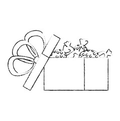 gift box present with candies vector illustration design