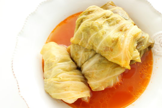 Cabbage Roll And Tomato Sauce