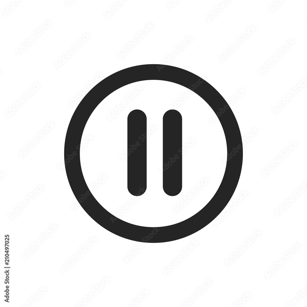 Poster pause icon. stop symbol. multimedia sign, flat vector element isolated on white background. simple v
