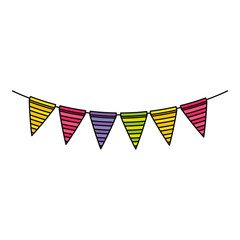 Obraz premium garlands hanging party decoration vector illustration design