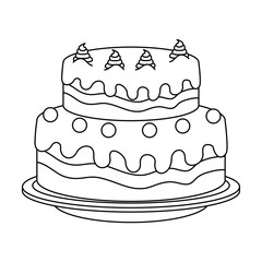 sweet and delicious cake vector illustration design