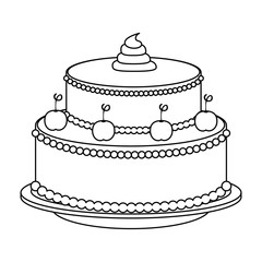 sweet and delicious cake vector illustration design